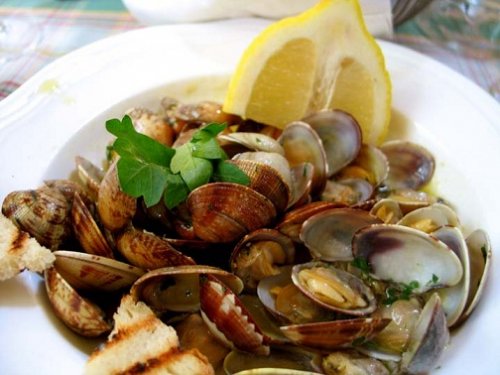 Almejas a la marinera al microondas